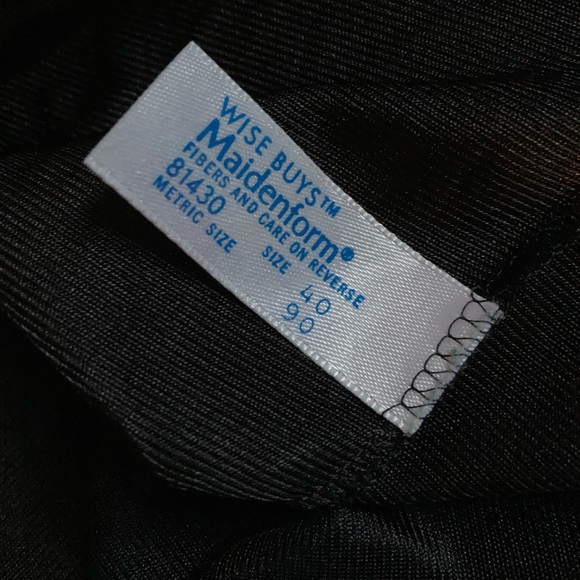 Vintage 80s 90s Maidenform Camisole Lingerie Sleepwear Black Lace sz 40 - Picture 8 of 9